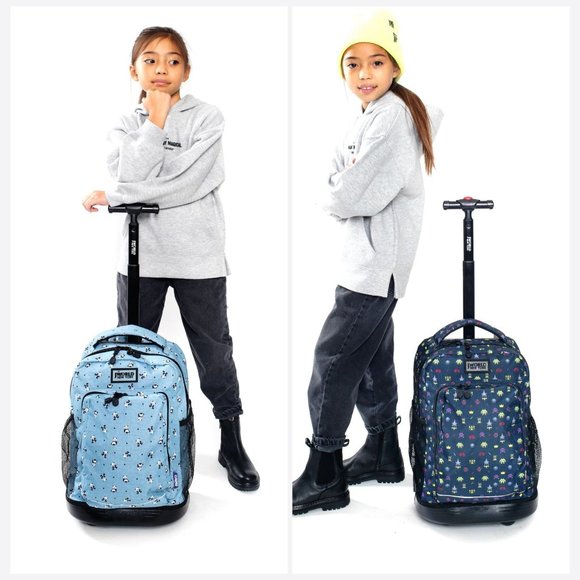 J World Boys and Girls Sunny 17" Kids Rolling Backpack for School and Travel, Ge